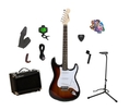 Legacy Solid Body Electric Guitar, Sunburst, w Accessory Bundle and Bonus 10W Amp ( Legacy guitar Kits ) )