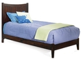 Full Size Platform Bed with Open Footrail Antique Walnut Finish 