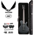 Dean EVO XM Transparent Black Solid Body Electric Guitar with MBT Guitar Case & Planet Waves 12 Pick Shredder Pack! 