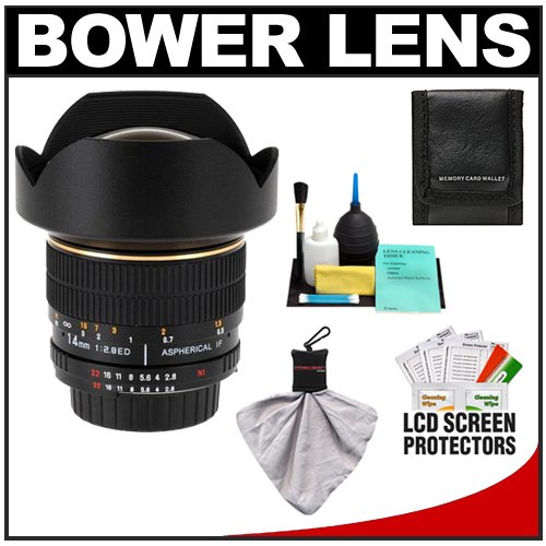 Bower 14mm f/2.8 Manual Focus Aspherical Super Wide Angle Lens + Accessory Kit for Pentax K-7, K20D, K200D, K2000, K10D, K100D, K100D Super, K110D, Digital SLR Cameras ( Bower Lens ) รูปที่ 1