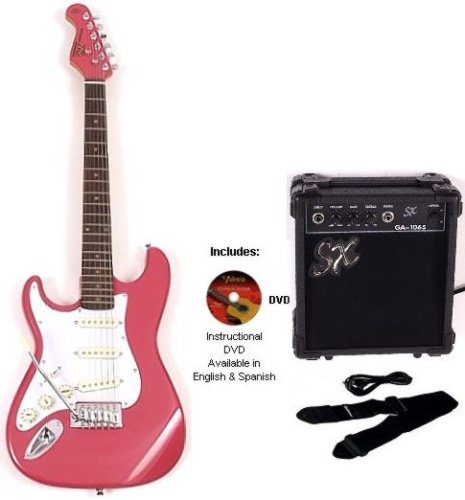Short Scale Pink Electric Guitar Pack SST62MG34BGMY Left +GA1065 ( Guitar Kits ) รูปที่ 1
