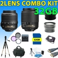 Nikon 18-55mm Vr Af-s Dx Nikkor Lens + Nikon 55-200mm Ed Af-s Dx Lens + 32gb Accessory Kit for Nikon D3000, D3100, D5000, D5100, D7000 Dslr Cameras (32gb 5lens Pro Kit) ( Zm Len )