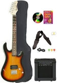 Vintage Sunburst Full Size Electric Guitar & Practice Amp with Case Strap Cord Beginner Package & DVD ( Davison Guitars guitar Kits ) )