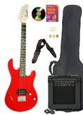 Red Full Size Electric Guitar & Practice Amp with Case Strap Cord Beginner Package & DVD ( Davison Guitars guitar Kits ) )