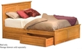 Twin Size Platform Bed with Raised Panel Footboard Caramel Latte Finish 