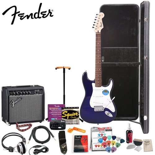 Fender Squier Affinity Special Metallic Blue Strat Stop Dreaming, Start Playing Set with Essential Upgrade Pack - Includes: Fender/ GO-DPS 12 Pack Pick Sampler (Part# DPS-FN-SAMPLER), Squier Strings, Fender String Winder, Ultra Stand, Dunlop Capo, Fender Guitar Slide, Fender Polishing Kit, Fender String Cleaner & MBT Hard Case ( Guitar Kits ) รูปที่ 1