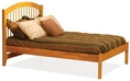 Twin Size Windsor Style Platform Bed with Open Footrail Caramel Latte Finish 