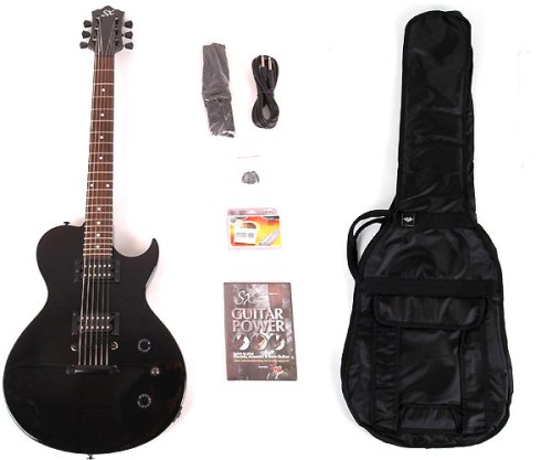 SX Callisto 1K BK Black Electric Guitar Package w/Amp Carry Bag, Strap and Instructional DVD ( Guitar Kits ) รูปที่ 1