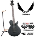 Dean EVO XM Transparent Black Solid Body Electric Guitar with Ultra Stand & Planet Waves 12 Pick Shredder Pack 