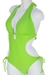 รูปย่อ Swimsuit Lime Green Halter Tie Side Monokini Swimsuit with Removable Soft Pads (Type one Piece) รูปที่1