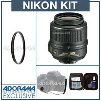 Nikon 18mm - 55mm f/3.5-5.6G AF-S DX (VR) Vibration Reduction Autofocus Zoom Lens - Refurbished by Nikon U.S.A. - with Tiffen 52mm UV Filter, Lens Cap Leash, Professional Lens Cleaning Kit ( Nikon Lens ) รูปที่ 1