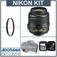 Nikon 18mm - 55mm f/3.5-5.6G AF-S DX (VR) Vibration Reduction Autofocus Zoom Lens - Refurbished by Nikon U.S.A. - with Tiffen 52mm UV Filter, Lens Cap Leash, Professional Lens Cleaning Kit ( Nikon Lens )