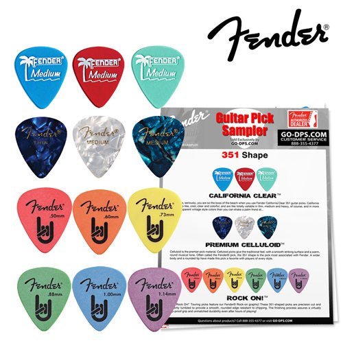 Fender Stop Dreaming, Start Playing Set: Affinity Black Strat HSS with G-DEC® Junior Amp, Fender/ GO-DPS 12 Pack Pick Sampler (Part# DPS-FN-SAMPLER), Squier Strings, Fender String Winder & Ultra Stand ( Squier Affinity guitar Kits ) ) รูปที่ 6