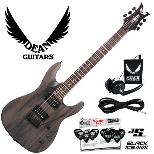 Dean Vendetta XMT Transparent Black Satin (VNXMT-TBKS) Electric Guitar with Tremolo - Includes Planet Waves 12-Pick Shredder Pack, Dean Guitar Cable & Dean S-Box! ( Guitar Kits ) รูปที่ 1