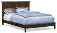 Full Size Platform Bed with Open Footrail Antique Walnut Finish 