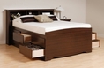 Tall Full Size Platform Bed with Headboard - Prepac Furniture - EDB-5612-SET-1 