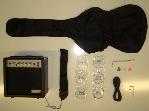 Premium Left Handed Electric Guitar Package - Black ( Denstone guitar Kits ) ) รูปที่ 3