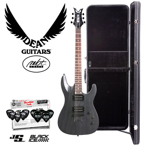 Dean Vendetta XM Transparent Black Satin (VNXM-TBKS) Electric Guitar with Planet Waves Shredder 12 Pick Sampler Pack & MBT Hard Case ( Vendetta XM guitar Kits ) ) รูปที่ 1