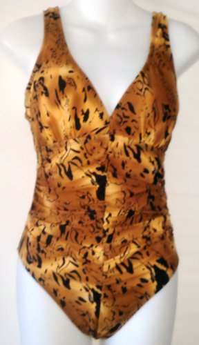 Swimsuit Alicia Simone Missy 1PC Shirred Front Swimsuit in Animal Print (Type one Piece) รูปที่ 1