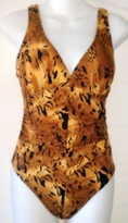 Swimsuit Alicia Simone Missy 1PC Shirred Front Swimsuit in Animal Print (Type one Piece)