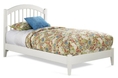 Full Size Windsor Style Platform Bed with Open Footrail White Finish 