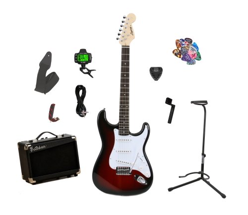 Legacy Solid Body Electric Guitar, Red Burst, w Accessory Bundle and Bonus 10W Amp ( Legacy guitar Kits ) ) รูปที่ 1