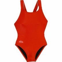 Swimsuit Solid Red Women's Bladeback Swimsuit (Size 38) (Type one Piece) รูปที่ 1