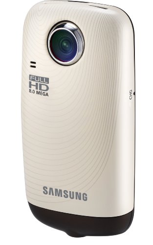 Samsung HMX-E10 1080P Pocket Camcorder with 270-Degree Swivel Lens (Ivory) ( HD Camcorder ) รูปที่ 1