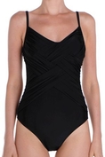 Swimsuit Moontide Essentials Black Overlay Swimsuit (Type one Piece)