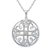 รูปย่อ Sterling Silver Diamond Celtic Trinity Knot Circle Pendant, 18" (1/3 cttw, J-K Color, I2-I3 Clarity) รูปที่1