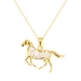 รูปย่อ 10k Yellow Gold Diamond Horse Pendant (1/10 cttw, I-J Color, I1-I2 Clarity), 18" รูปที่1