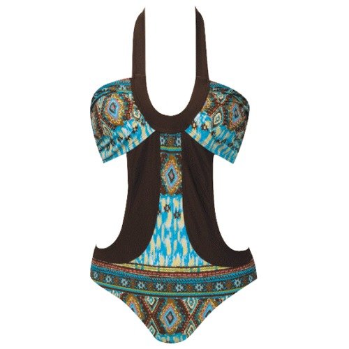 Swimsuit Monokini Swimsuit Brown (Type one Piece) รูปที่ 1