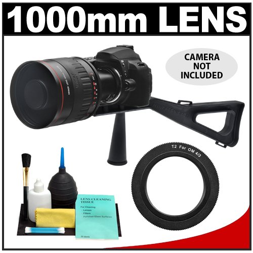 Vivitar 500mm f/6.3 Series 1 Multi-Coated Mirror Lens with 2x Teleconverter (=1000mm) + Stedi-Stock Shoulder Brace Kit for Panasonic / Olympus Evolt E-30, E-300, E-330, E-410, E-420, E-450, E-500, E-510, E-520, E-600, E-620, E-1, E-3 Digital SLR Cameras ( Vivitar Lens ) รูปที่ 1