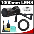 Vivitar 500mm f/6.3 Series 1 Multi-Coated Mirror Lens with 2x Teleconverter (=1000mm) + Stedi-Stock Shoulder Brace Kit for Panasonic / Olympus Evolt E-30, E-300, E-330, E-410, E-420, E-450, E-500, E-510, E-520, E-600, E-620, E-1, E-3 Digital SLR Cameras ( Vivitar Lens )