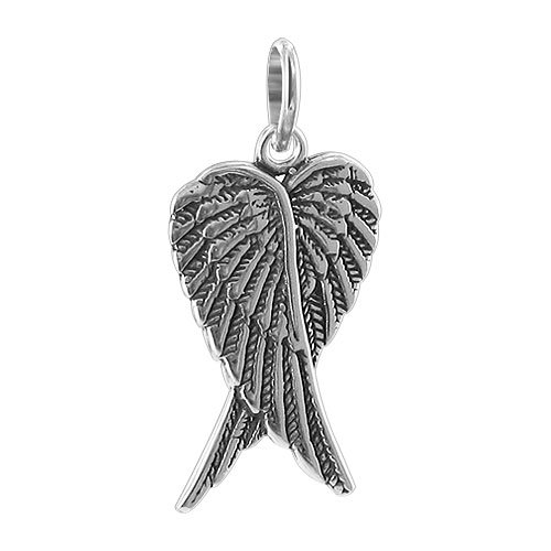 17mm x 27mm Fairy Wings .925 Sterling Silver Dangle Pendant รูปที่ 1