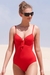 รูปย่อ Swimsuit Moontide Contours Figure Enhancement Red Dual Cup Underwired Swimsuit (Type one Piece) รูปที่1