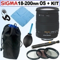 Sigma AF 18-200mm f/3.5-6.3 DC OS (Optical Stabilizer) Zoom Lens for 