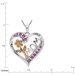 รูปย่อ Sterling Silver and 14k Rose Gold Created Pink Sapphire Heart Pendant, 18" รูปที่2