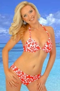 Swimsuit Hawaiian Print Moderate Coverage Scooped Bottom: Bottom Only (Type Two Piece)