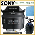 Sony Alpha SAL-16F28 16mm f/2.8 Fisheye Lens for Sony Alpha Digital SLR Cameras + Lens Accessory Kit ( Sony Len )