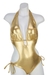 รูปย่อ Swimsuit Gold Halter Tie Side Monokini Swimsuit with Removable Soft Pads (Type one Piece) รูปที่4