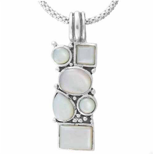 Sterling Silver Genuine Mother of Pearl Mosaic Pendant รูปที่ 1