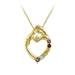 รูปย่อ 18k Gold Plated Sterling Silver, Diamond-Accent and Multi-Gemstone Child and Mother Heart Pendant Necklace, 18" รูปที่1