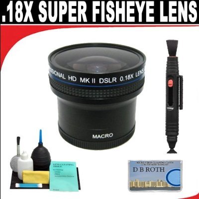 .21x HD Professional Super Wide Angle Panoramic Macro Fisheye Lens + Lenspen + 6 Pc Cleaning Kit + DB ROTH Micro Fiber Cloth For The Sony HDR-CX110, CX150, CX300, CX350V, XR150, XR350V HD Handycam Camcorder ( DBROTH Lens ) รูปที่ 1