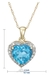 รูปย่อ 10k White or Yellow Gold, December Birthstone, Blue Topaz and Diamond Heart Pendant รูปที่3