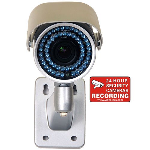 VideoSecu High Resolution 54 infrared IR Leds Day Night Vision Weatherproof Wide View Angle Color CCD Security Camera Build-in 3.5-8mm Zoom Focus WA2 ( CCTV ) รูปที่ 4