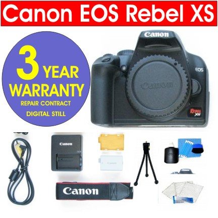 Review Canon EOS Rebel XS 1000D Black SLR 10.1 Megapixel Digital Camera Body + 6 Piece Digital Camera Accessory Kit + 3 Year Extended Warranty Repair Contract รูปที่ 1