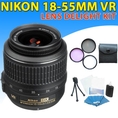 Nikon 18-55mm VR AF-S DX Nikkor Lens + Accessory Kit For Nikon D3000, D3100, D5000, D5100, D7000 DSLR Cameras ( Zm Lens )