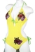 รูปย่อ Swimsuit Yellow Triangle Top & Tie Side Bottom Sequins Monokini Bathing Suit (Type one Piece) รูปที่1