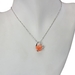 รูปย่อ Red Coral Rose Heart Shaped Platinum Overlay CAREFREE Sterling Silver Pendant Necklace (Length: 16", 18") รูปที่2